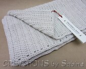Handmade Crochet Afghan Throw Lap Baby Blanket, 38x42", Warm Gray Grey, Natural Simple Minimalist READY TO SHIP