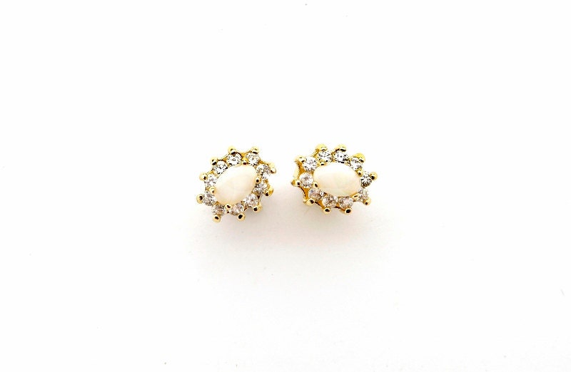 Diana Pearl Stud Earrings,14 Carat Gold Earrings, Sweet 16, Pearl Ear Studs, Wedding Jewelry, Bridesmaids Gifts