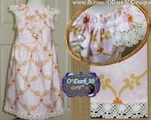 Girls size 6/7 OOAK Shabby Chic Nelle Dress with Vintage Lace and Buttons