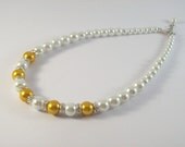 White and Gold Bridal Necklace, Wedding Jewelry, Bridesmaid Jewelry Set