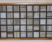 White and brown glass mosaic trivet