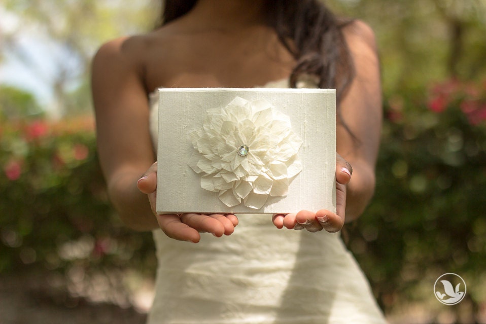 Wedding Keepsake - Pascale - Dahlia Flower - Silk Vow Folio