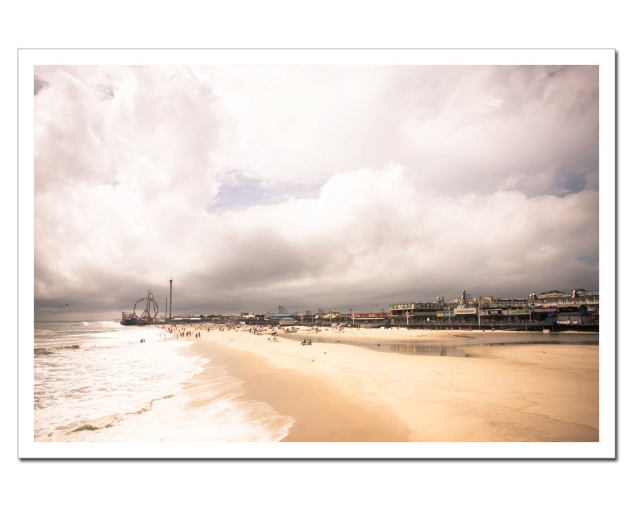 Jersey Shore Beach Photography, Fun Town Pier and the Seaside Heights Beach, Amusement Park and Ocean, New Jersey, 8x12