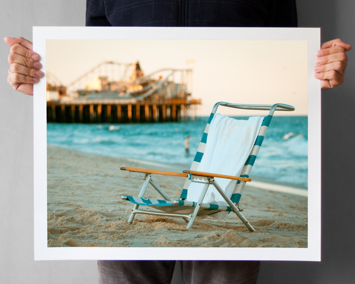 Jersey Shore and Casino Pier Photography, Summer Photo, Seaside Heights NJ, Beach and Ocean Print 16x20