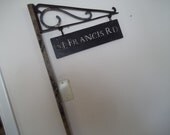 Saint  Francis sign  old  Vintage  salvaged distressed  metal  hanging iron road street sign St Francis sign by hermina's cottage