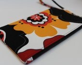 Small zip clutch wristlet padded purse wallet  cell phone case padded