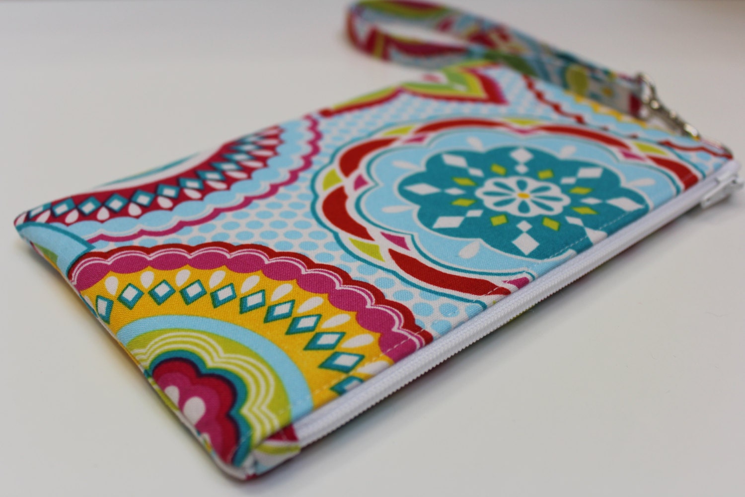 Small zip clutch wristlet padded purse wallet  cell phone case padded
