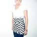 Black and White Chevron Print Half Apron Modern Crafter Vendor Gardener Teacher