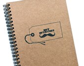 mustache moustache journal notebook My Stache Hand Stamped steampunk Notebook Journal stache