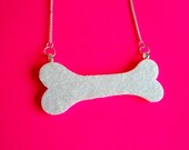 Iridescent Glitter Bone Necklace Acrylic Accessory