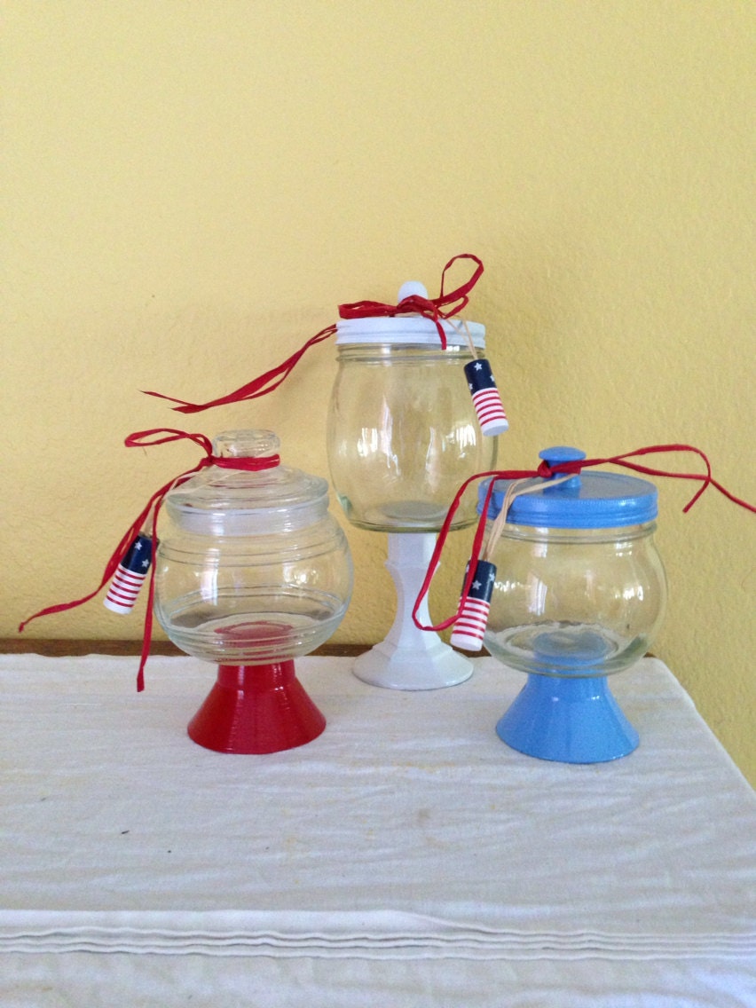 Patriotic Apothecary Jar Trio