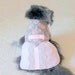 Victorian Dog Dress Toy Breed Made to Order Cotton with Rose and Gray Bodice & Lace and Pink Skirt