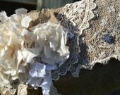 Burlap Shoulder Strap/ Handbag/Burlap Crossbody Bag /Purse/ With Vintage Lace Accents and Shabby Flowers Prairie Style