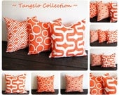 Orange pillow cover 20" x 20" ONE cushion cover Tangelo tangerine orange decorative throw pillow cushion cover pillow sham