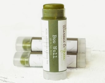 Lip Balm, Organic Eco Lip Balm, Natural Beeswax Green Tea Lip Balm Herbal Echinacea men women unisex