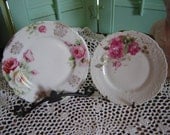Vintage Rose Plates Antique China Shabby Chic Victorian china collectible porcelain