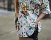 Studded Shirt Floral Spikes Vintage  DIY Flowers