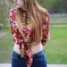 Studded Shirt Floral Gold Collar Flowers
