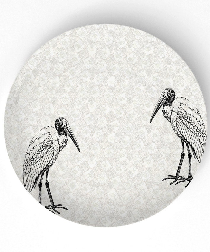 Ibis Wading Birds  -  10 inch Melamine Plate