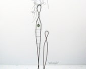 Brother and Sister Metal Sculpture on Driftwood OOAK Art Rustic House Decor Siblings Teenage Girl  Family