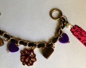 Purple Octopus Charm Bracelet- Betsey Johnson-inspired