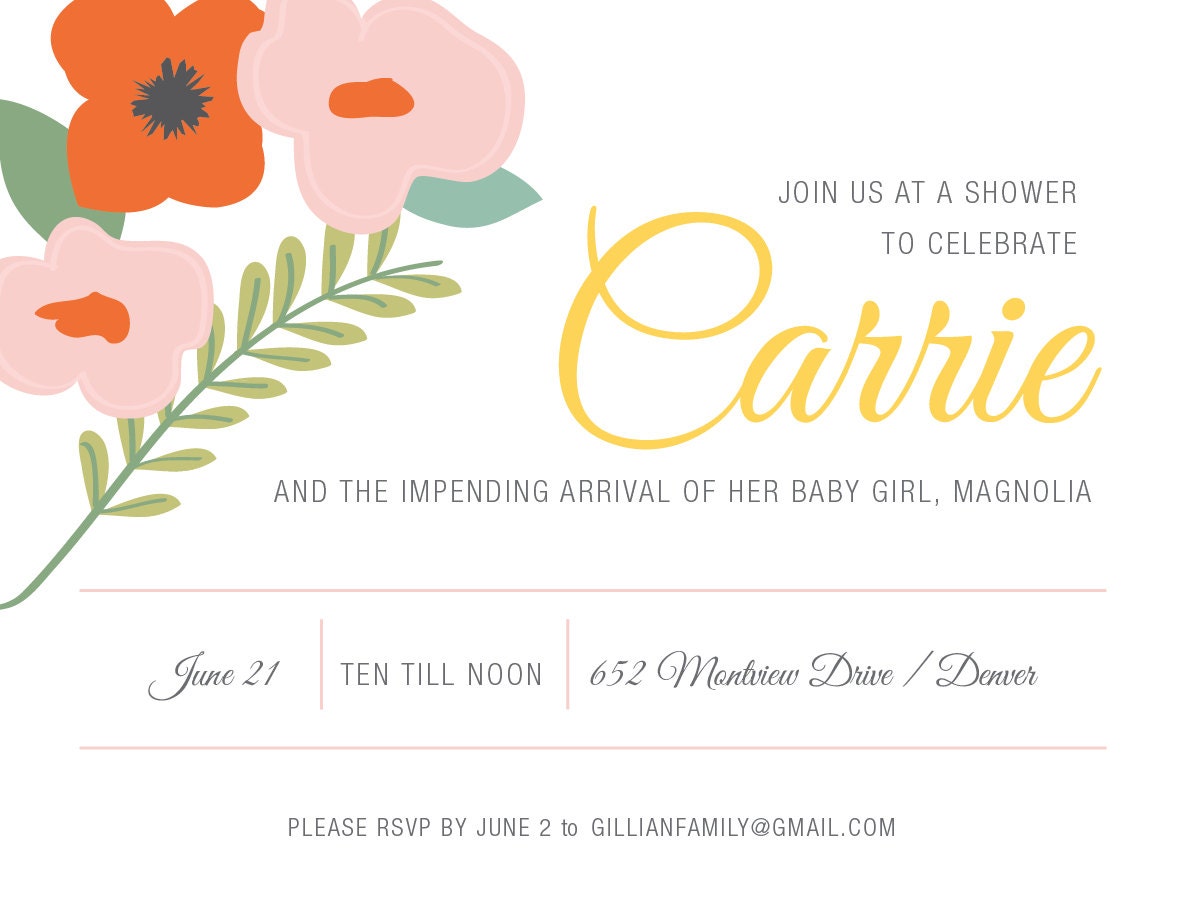 baby shower invite -- the magnolia