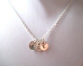 Personalized Three Initial Necklace -- Sterling Silver, Mother's Necklace, Bride/Bridesmaids Gift, Keepsake -- MADE TO ORDER