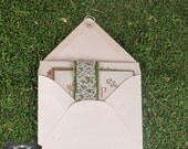 Rustic Wedding Invitation / / Floral Burlap and Lace Kraft Invite Set / / Pink And Green