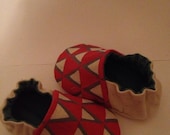 Ship Shape Reversible Baby Shoes, canvas, geometric, boy, available to order in sizes 0-18 months
