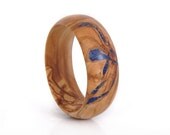 Wood Bracelet of Olivewood and Lapis - Lapis Loveliness