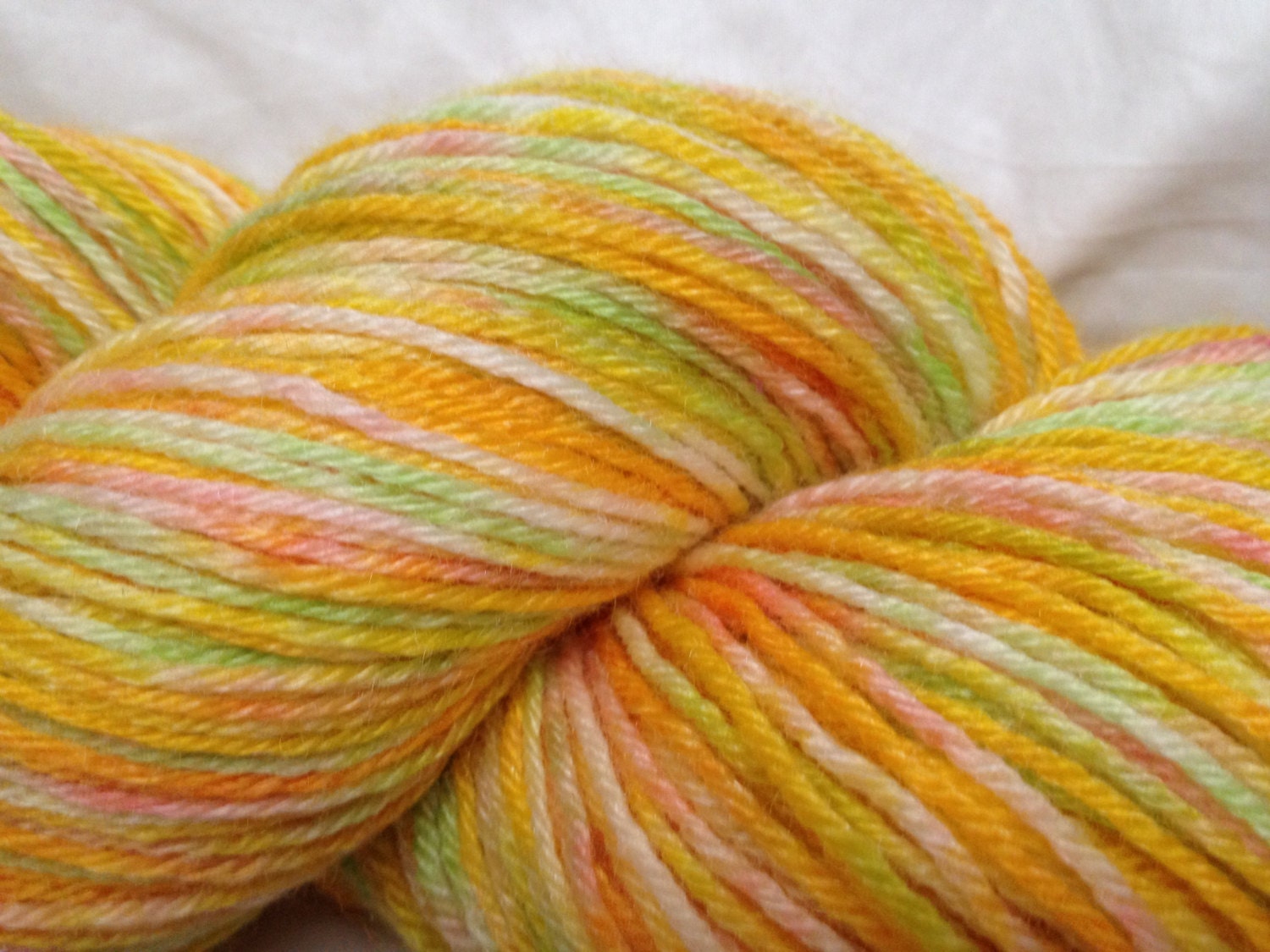 Hand Dyed Bamboo Sock Yarn - Citrus