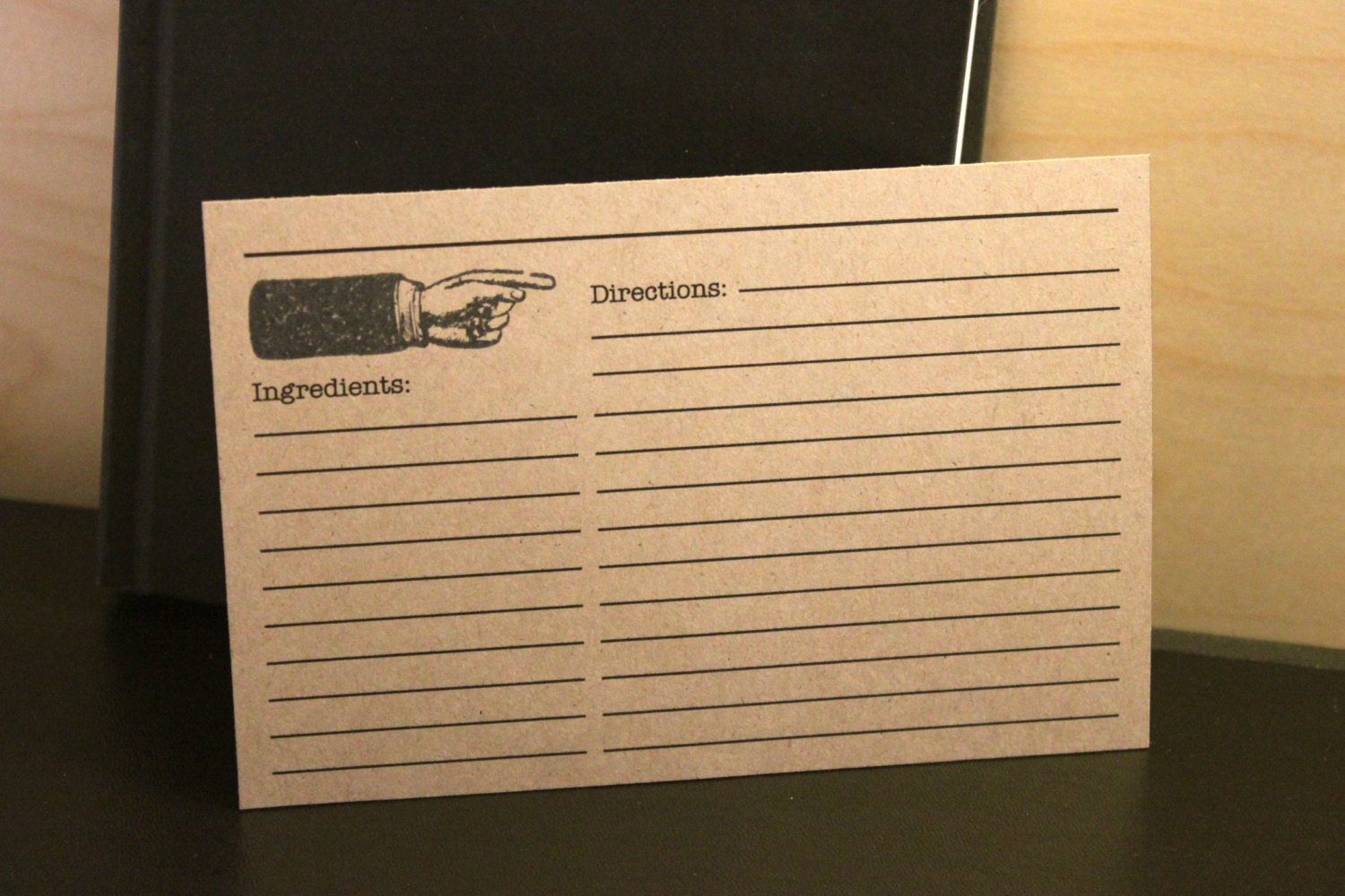 Recipe Card Set of 15 on Kraft Paper Size 4x6