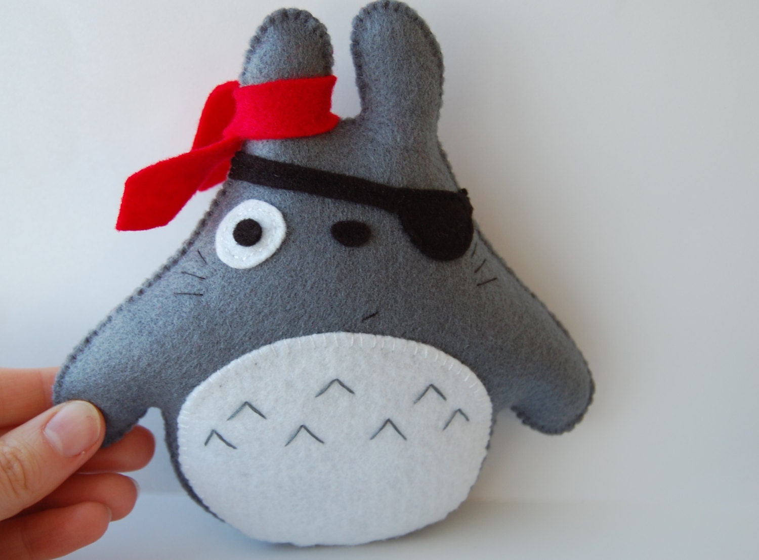 Pirate Totoro felt stuffed toy unique gift