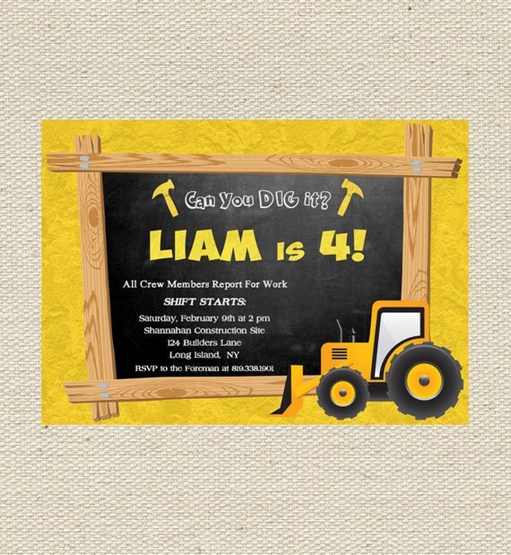 Construction Birthday Invitation Printable Il_570xn