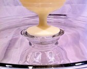 Vintage Recycled Pastel Yellow Milk Glass Dessert Dish Handmade Scented Soy Candle