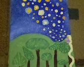 Rapunzel Floating Lights Painting painted by a real Rapunzel 11 x 14