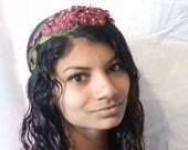 Vintage purple rose hairpiece hairband headband crown wreath