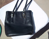 Black Leather Coach Tote