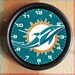 MIAMI DOLPHINS NFL Football New Logo 2013 10 inch Resin Wall Clock Pro Football logo Fathers Day Graduation Christmas QuickShip
