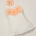 Newborn Cotton Baby Girl Dress Infant White Dress with Chiffon Flowers and Rhinestones