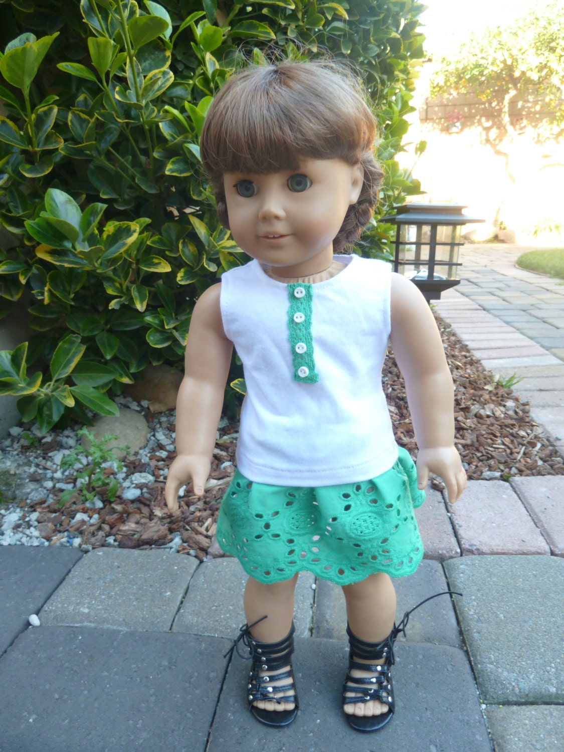 American Girl Doll Clothes - Blarney Castle 2 piece outfit includes tank top and embroidered skirt
