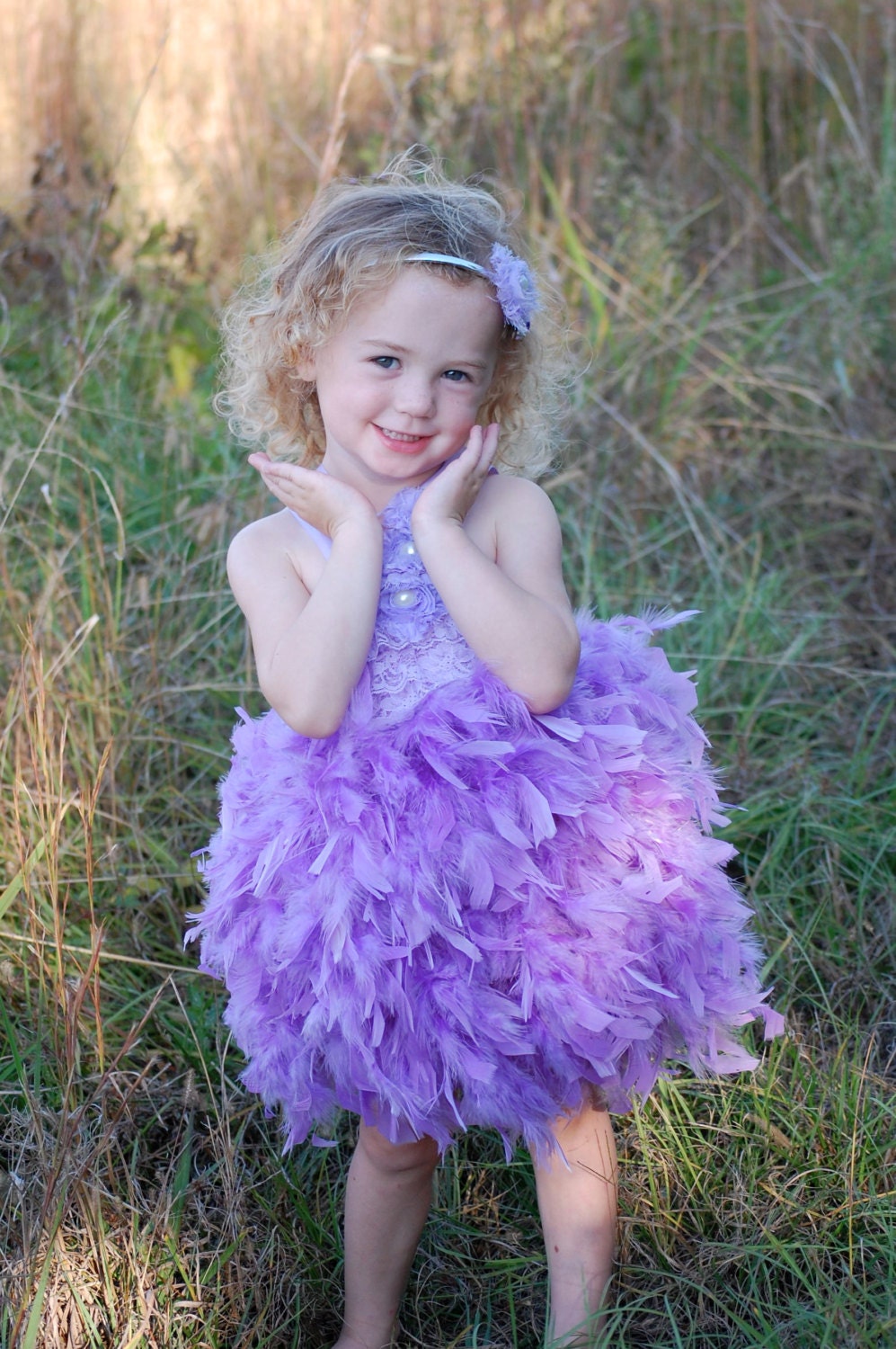 bride flower girl Birthday Surprise Couture Feather Dress pink 1T 2T 3T 4T 5year