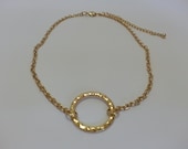 Beautiful Gunmetal or Gold Tone O-Ring Necklace - Indrustrial, Metal, Rings, Chainmail, Edgy, Rocker, Bondage