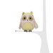 Owl Pillow, Organic Owl TOY Stuffed Animal  Softie  Green Gray White/ Al Heart Owl Pillow - HET -