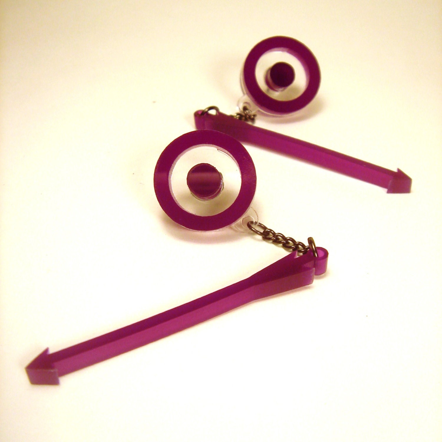 Hawkeye inspired Arrow and Bullseye earrings-  Laser Cut Acrylic