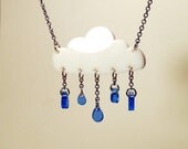 Happy Little Rain Cloud -  Laser Cut Acrylic Necklace
