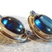 Beautiful Vibrant Vintage 1950s Blue Jelly Belly Rhinestone Earrings Clip On  30% OFF Price Adjusted Summer Sale