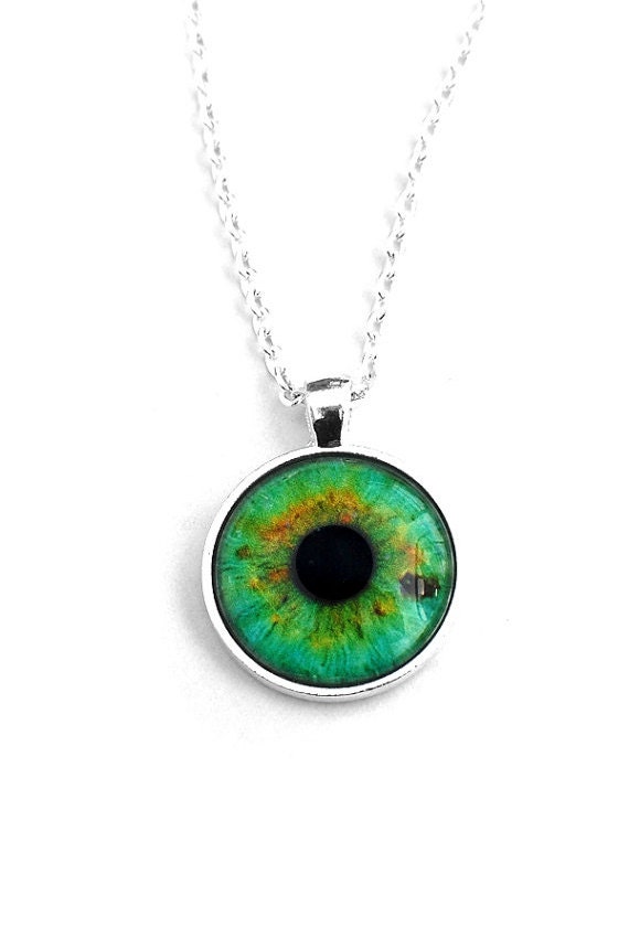 Jenna's Eye Necklace / Green Eye Pendant / Eye Jewelry / Human Iris Necklace / Third Eye
