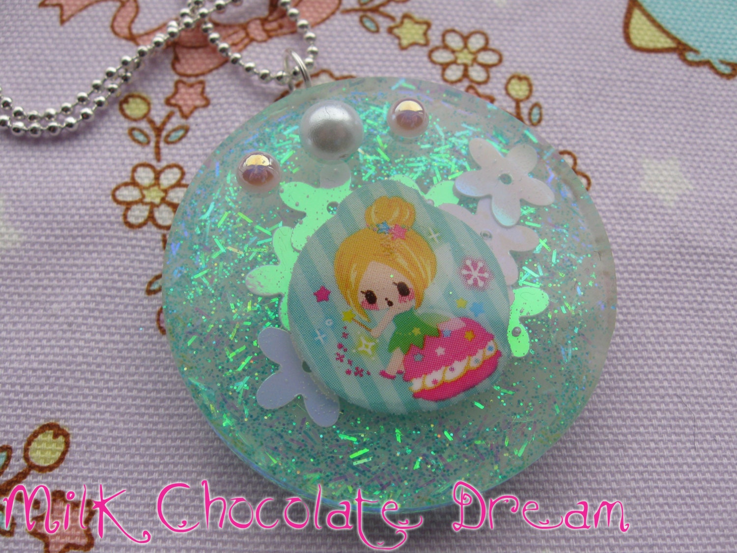 Tinkerbell Macaron Resin Necklace