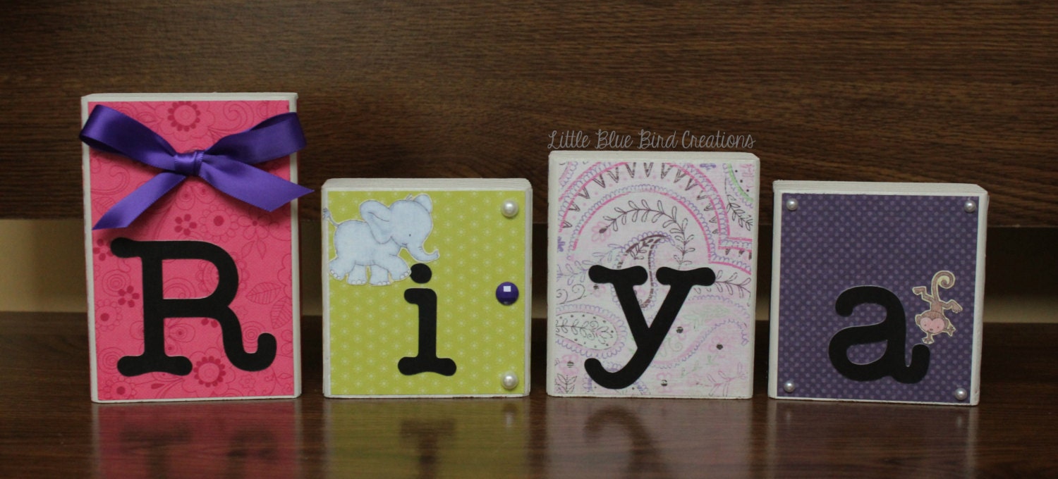 Children's Name Wood Blocks-bedroom Theme Decor - LARGE blocks